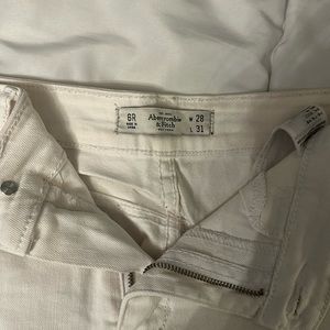 Abercrombie white ripped jeans